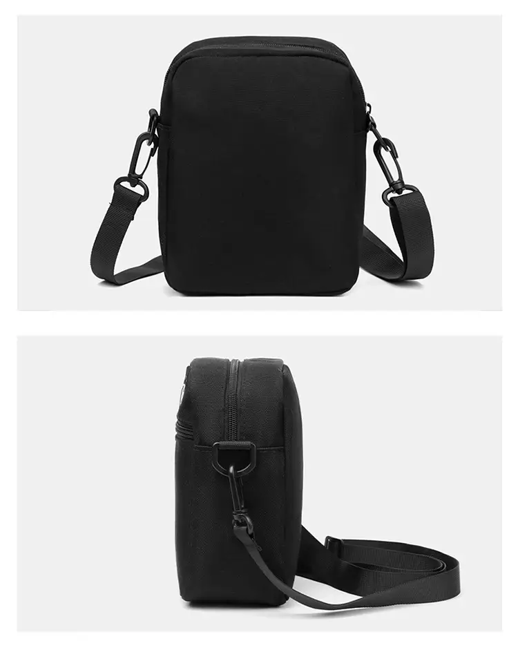 Custom Men's Japanese Style Black Messenger Bag — feature 12
