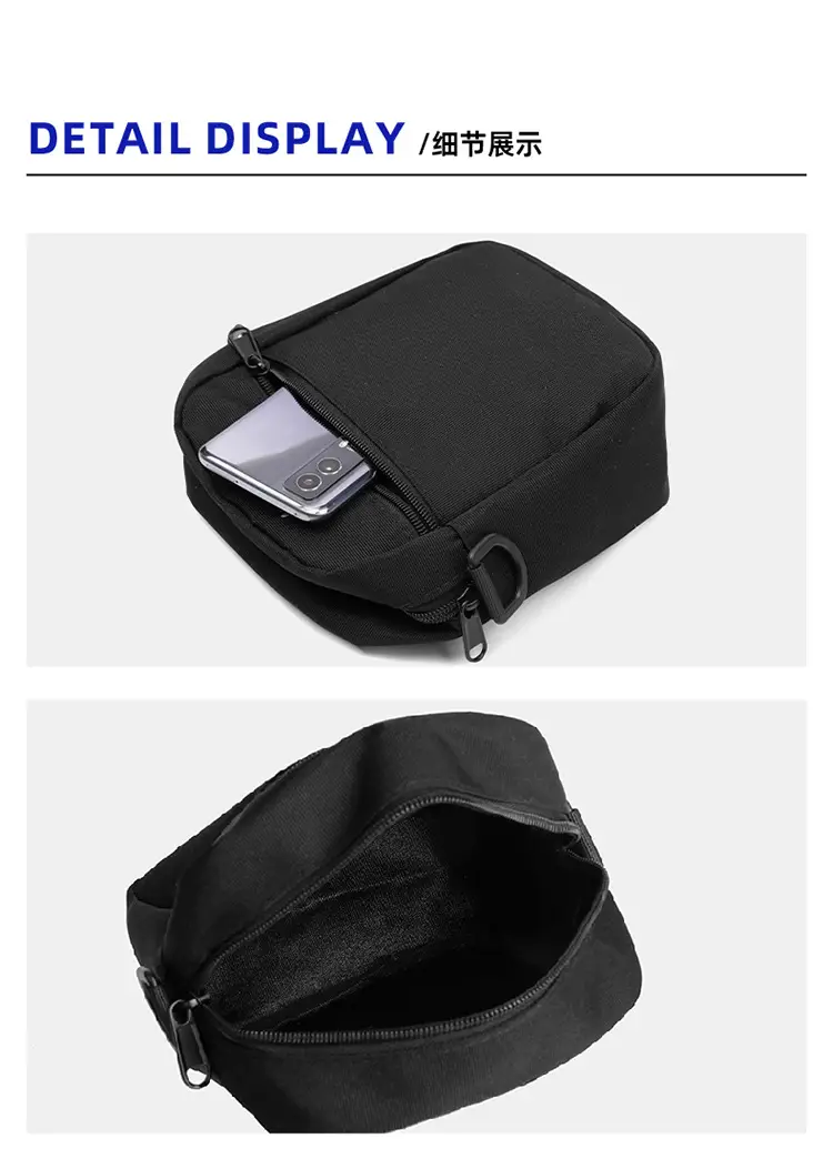 Custom Men's Japanese Style Black Messenger Bag — feature 17