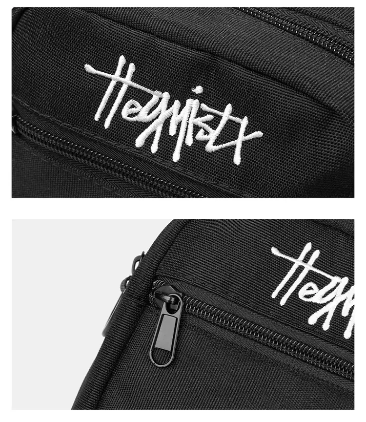 Custom Men's Japanese Style Black Messenger Bag — feature 18