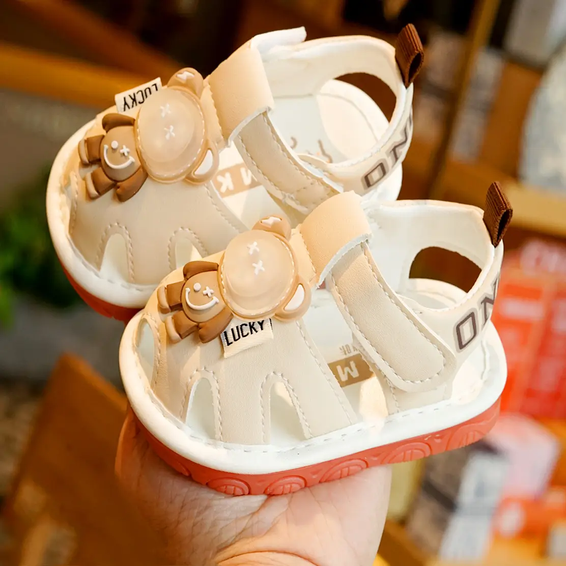 Toddler Sandals Summer Cream Non-Slip 1-2Y