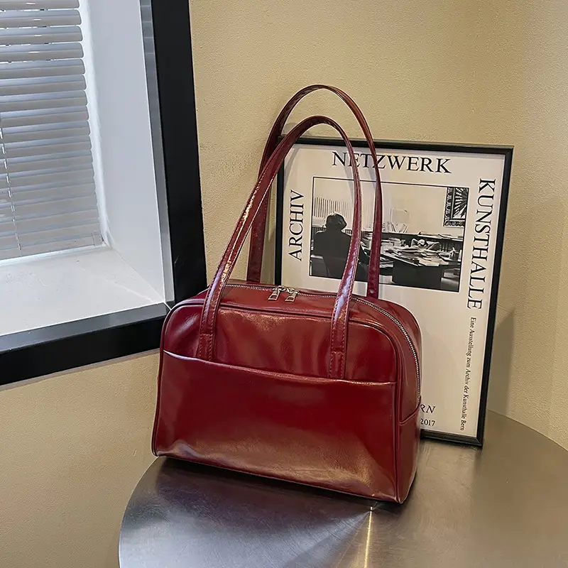 Retro Red Shoulder Bag Women 2025 Spring New - Image 4