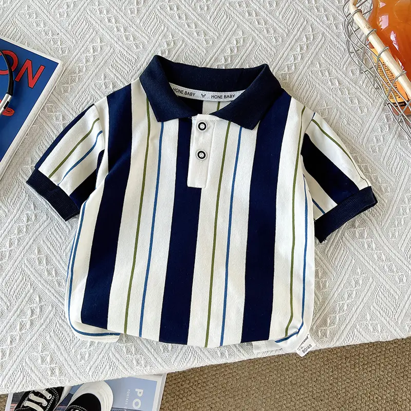 Boys Striped T-Shirt Shorts Set Navy White 0-4Yr — feature 18