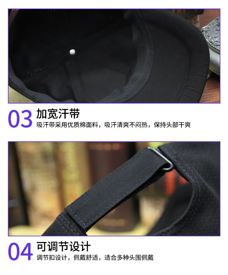 Men Women Hard Top Baseball Cap Grey β feature 9