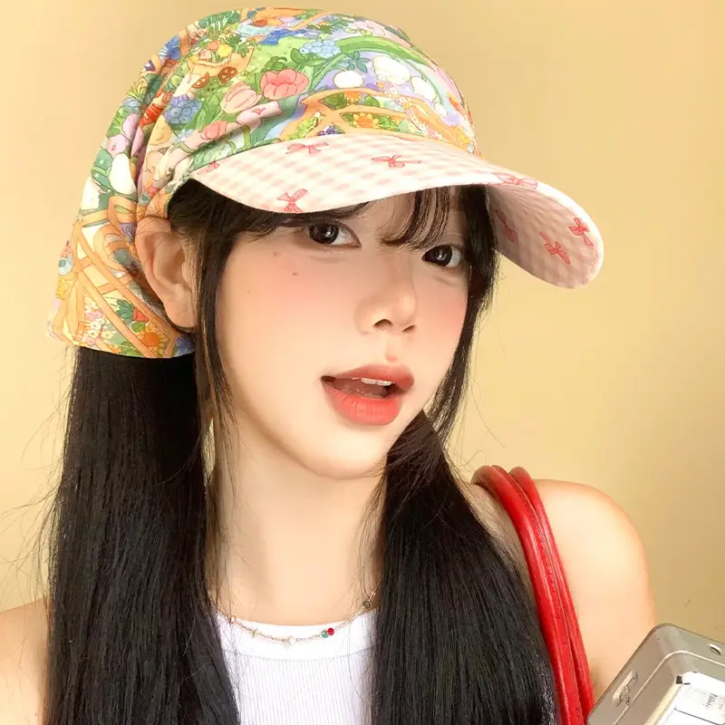 Women's Floral Print Headscarf Cap Spring Summer - Image 5
