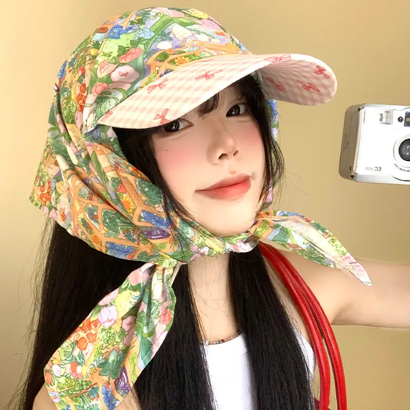 Women's Floral Print Headscarf Cap Spring Summer - Image 6