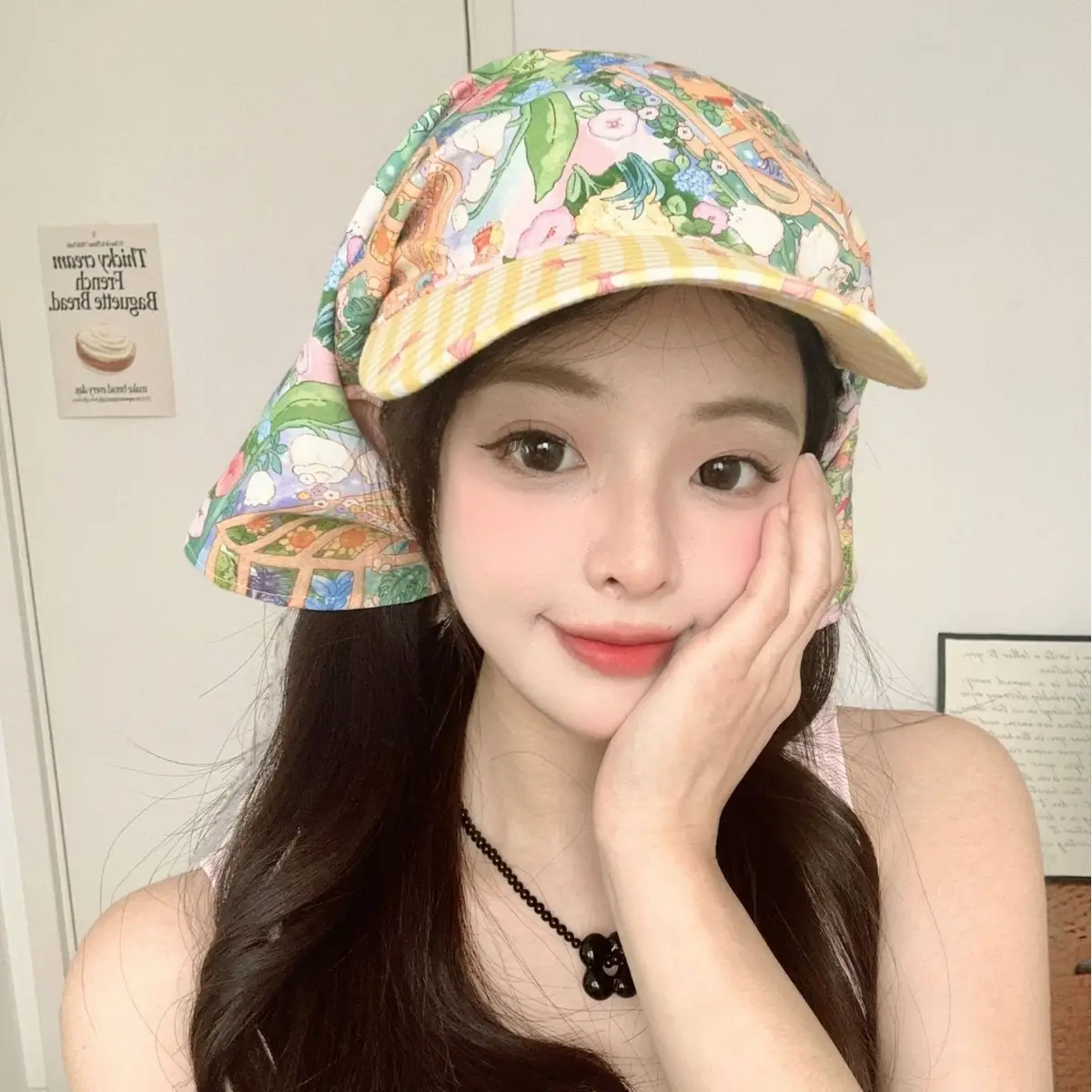 Women's Floral Print Headscarf Cap Spring Summer - Image 8