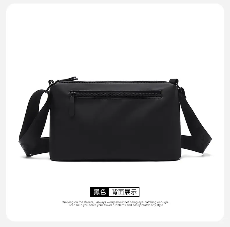 Men's Black Crossbody Bag Waterproof Leather Multi-Compartment — feature 16