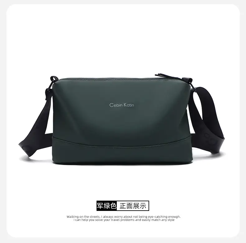 Men's Black Crossbody Bag Waterproof Leather Multi-Compartment — feature 21