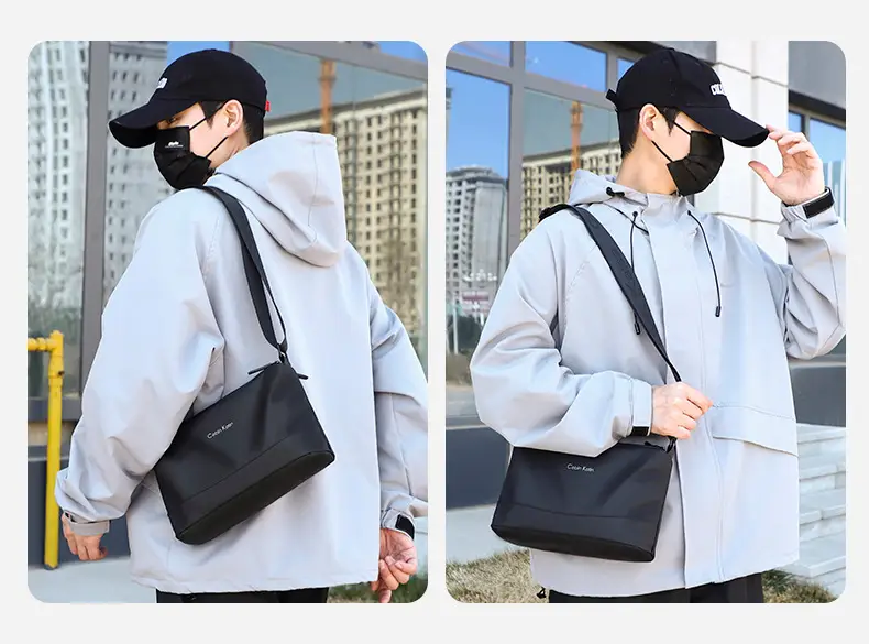 Men's Black Crossbody Bag Waterproof Leather Multi-Compartment — feature 26
