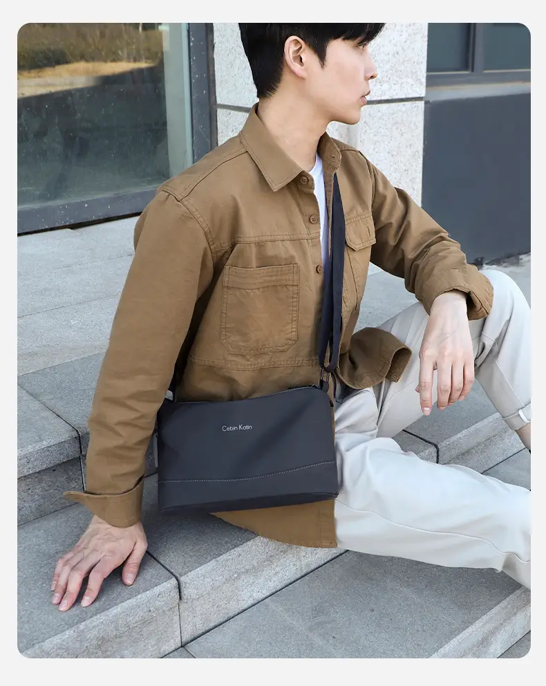 Men's Black Crossbody Bag Waterproof Leather Multi-Compartment — feature 27
