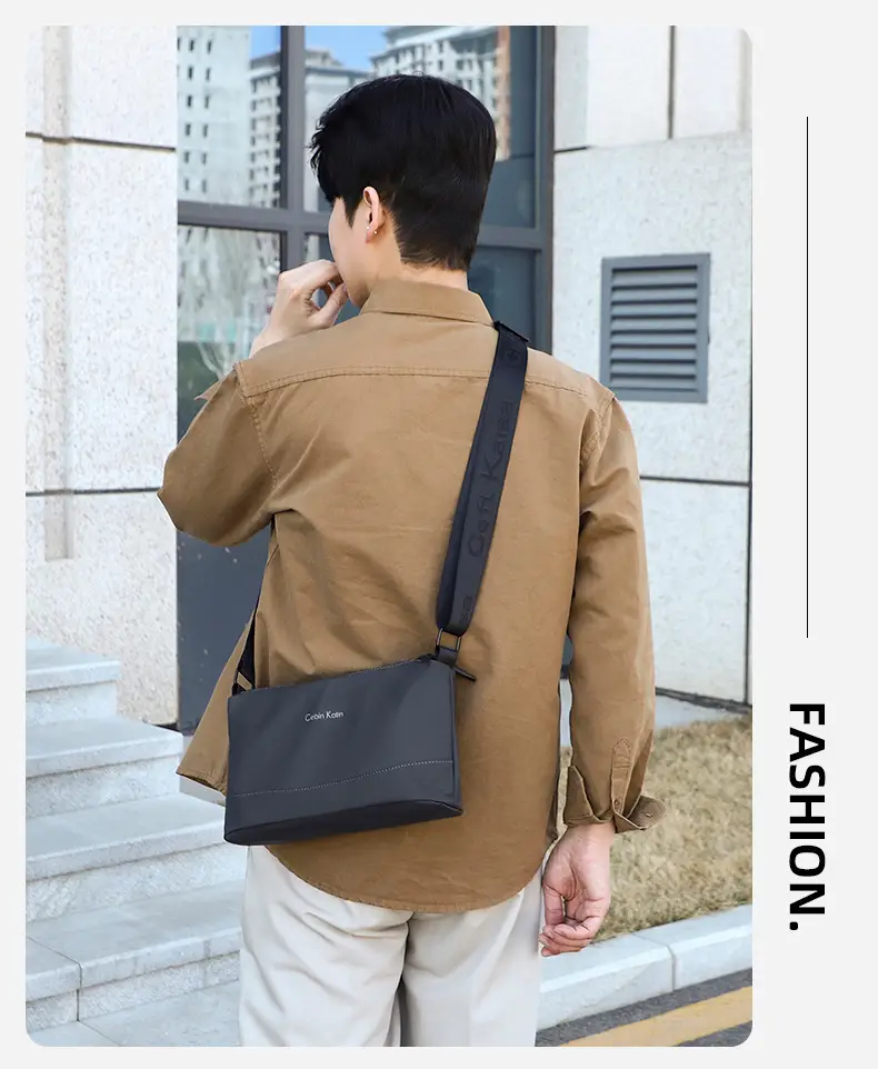 Men's Black Crossbody Bag Waterproof Leather Multi-Compartment — feature 28