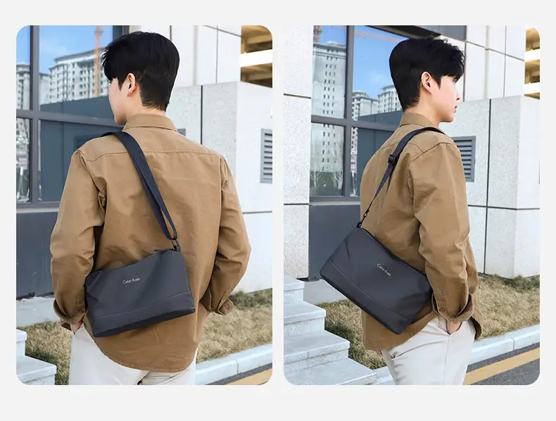 Men's Black Crossbody Bag Waterproof Leather Multi-Compartment — feature 29