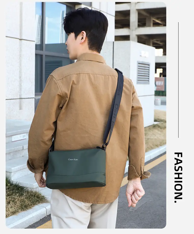 Men's Black Crossbody Bag Waterproof Leather Multi-Compartment — feature 32