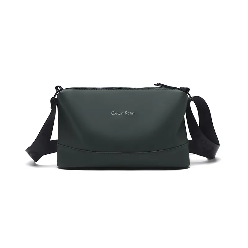 Men's Black Crossbody Bag Waterproof Leather Multi-Compartment