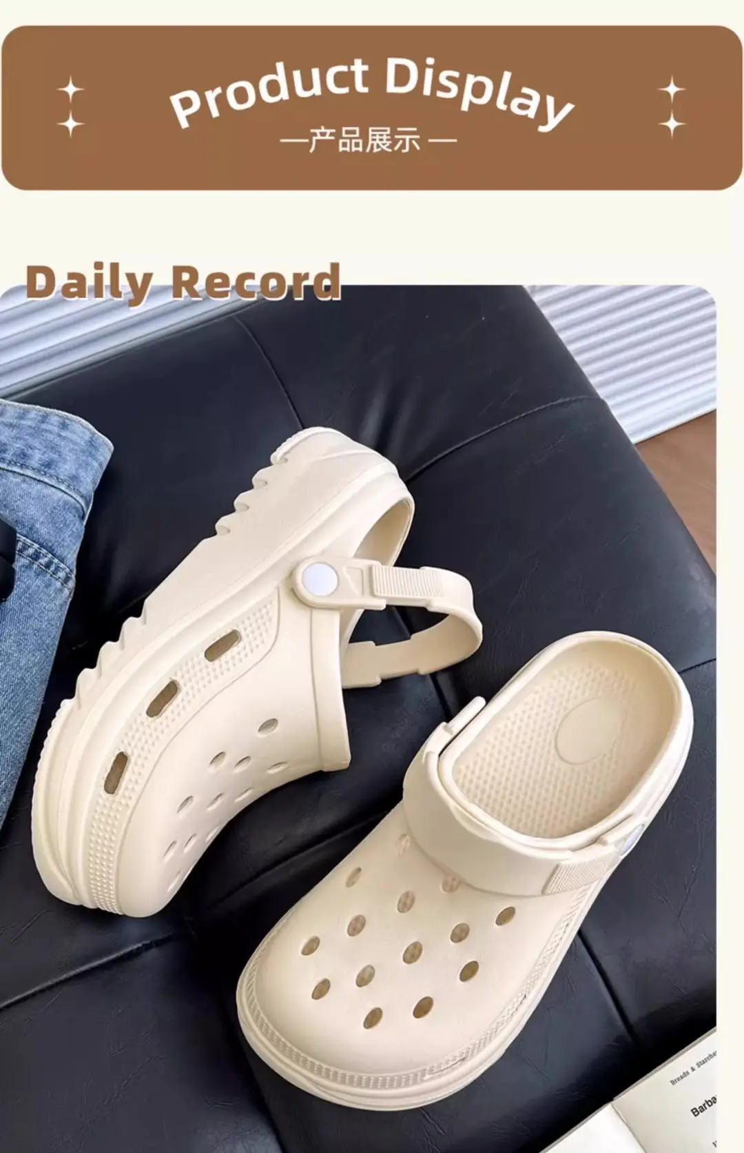 Pregnant Women's Cave Shoes Women's 2025 New Non-slip Thick-soled Beach Sandals Soft-soled Cave Shoes Women's Summer Outer Wear — feature 9