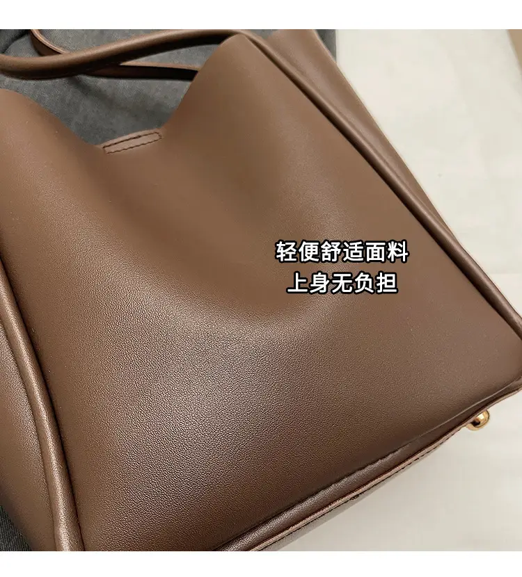 Large Capacity Vintage Brown Leather Tote Bag for Women — feature 6
