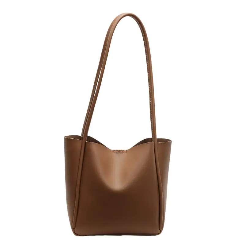 Large Capacity Vintage Brown Leather Tote Bag for Women - Image 2