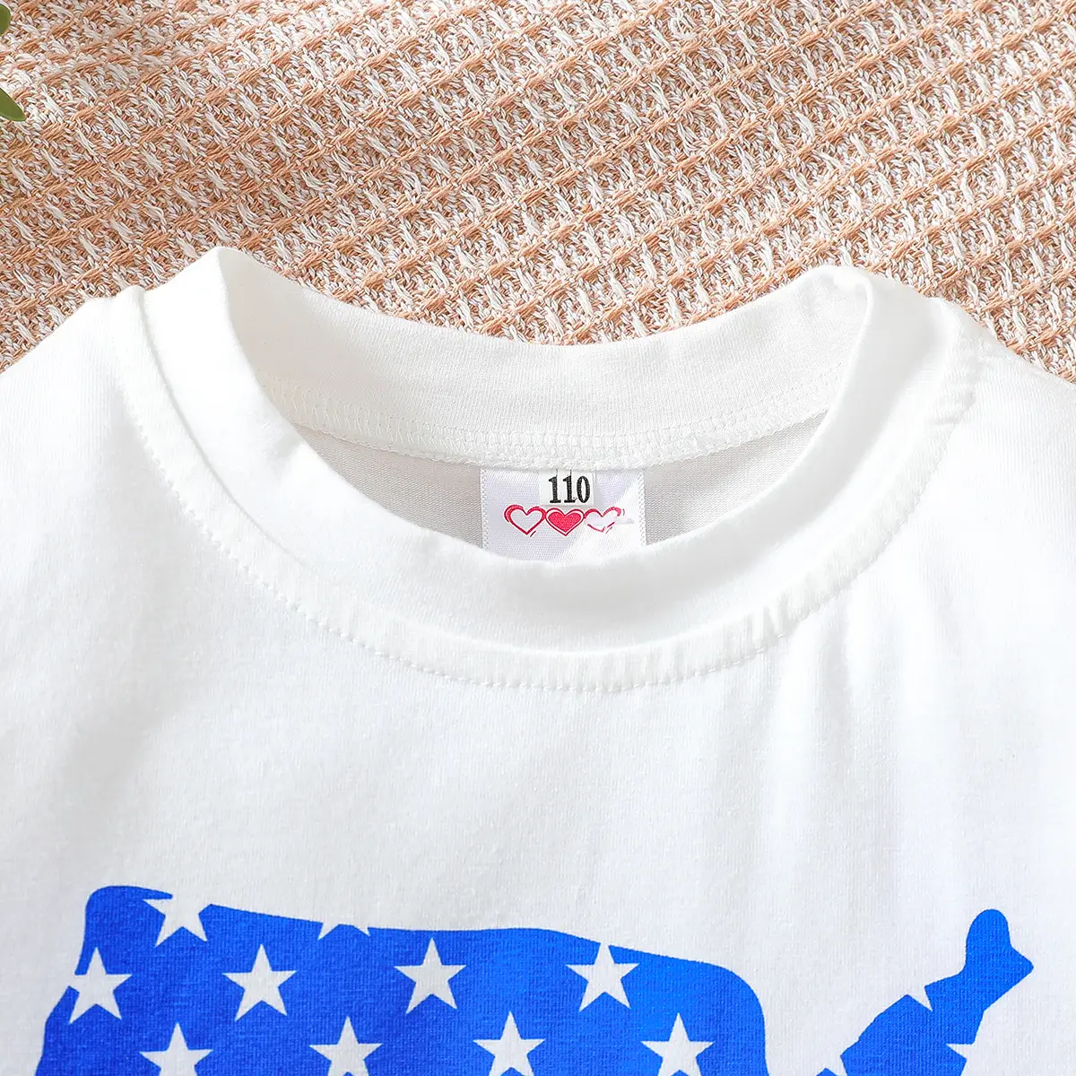 American Independence Day Boys Shorts Suit White T-Shirt Star Shorts - Image 3