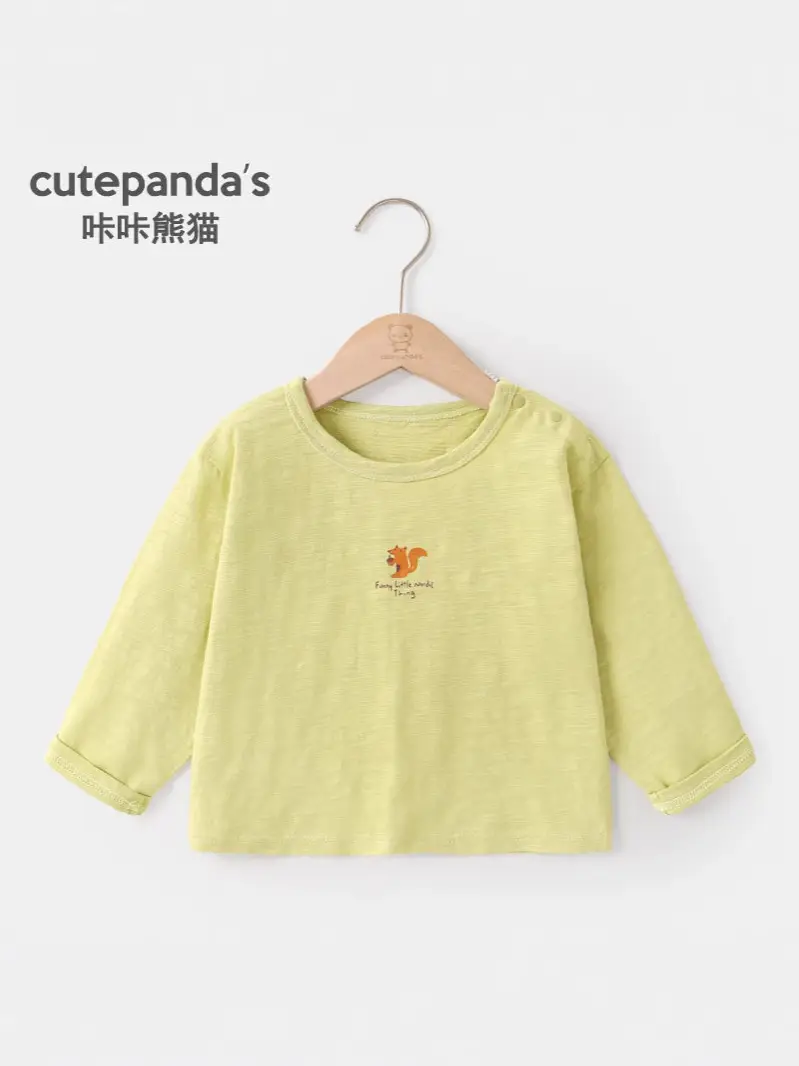 [39 Yuan for Any 2 Items] Kaka Panda Children's T-Shirt Spring Outfit Boys' Base Shirt Baby Top Girls' Short Sleeve