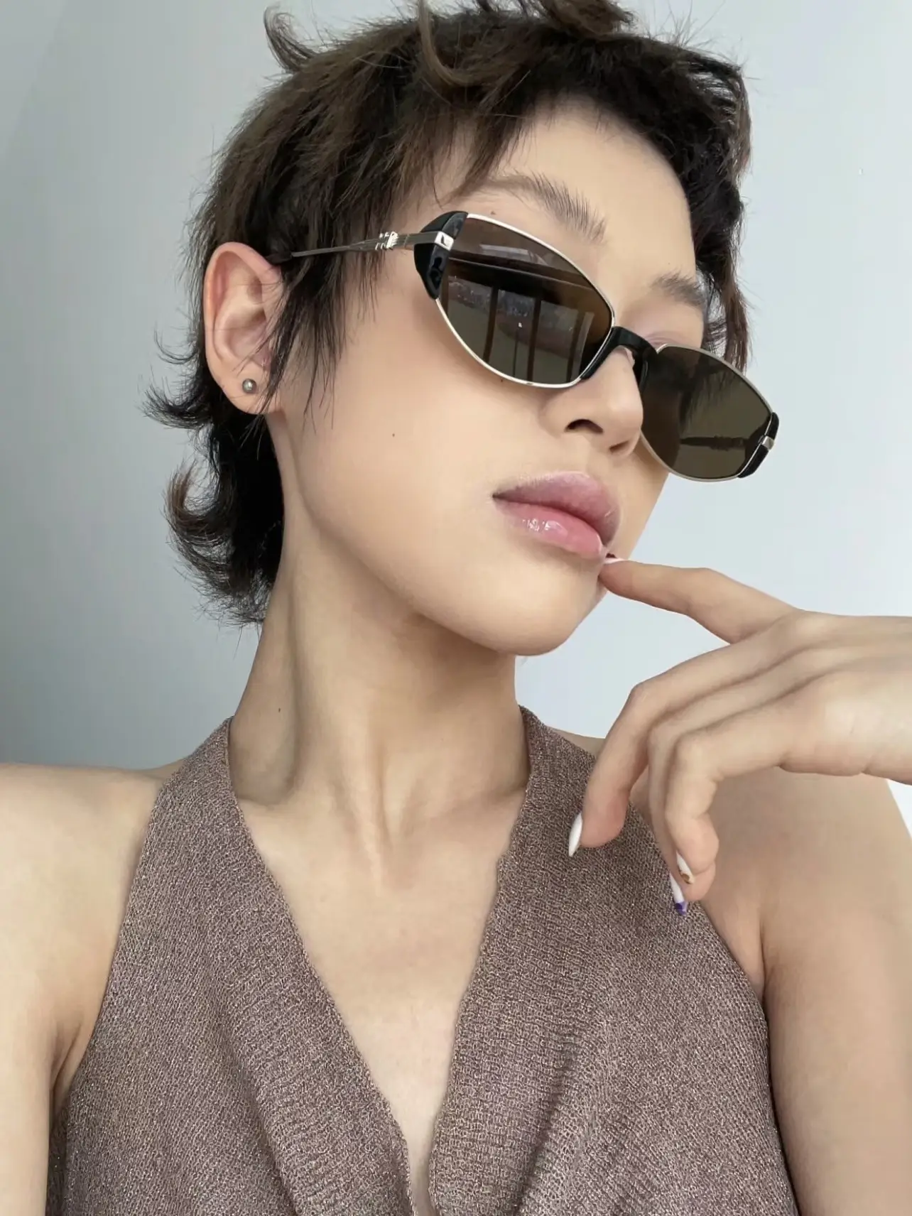 Vintage Mirror Sunglasses Myopia BC9163 Brown Polarized β feature 3
