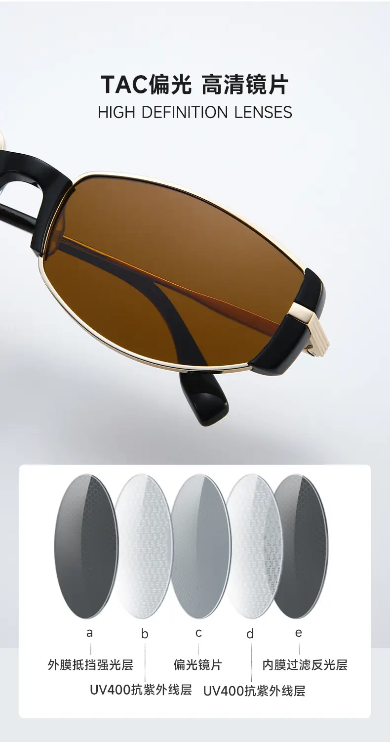Vintage Mirror Sunglasses Myopia BC9163 Brown Polarized β feature 8