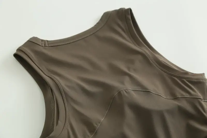 High-strength Shockproof Sleeveless Yoga Vest Integrated Sports Underwear Women's Tight Outer Wear Pleated Fitness Running Bra — feature 12