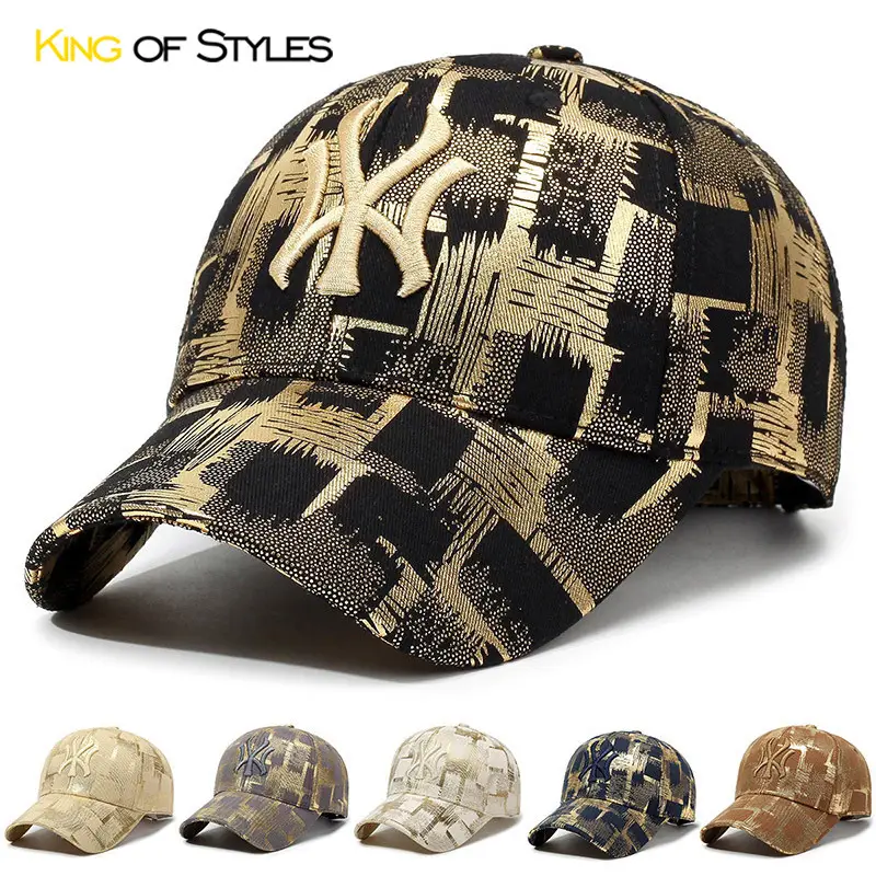 Gold Plated Plaid Baseball Cap for Men Women Military Fans - Image 7