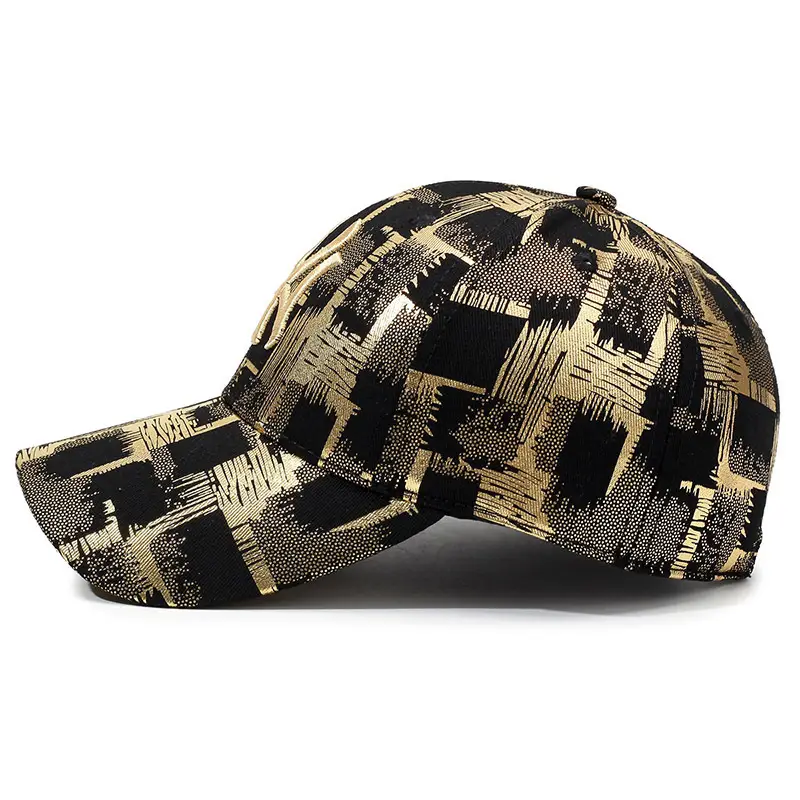 Gold Plated Plaid Baseball Cap for Men Women Military Fans - Image 9
