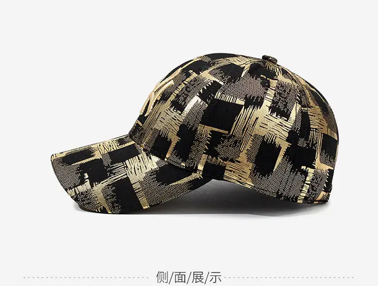 Gold Plated Plaid Baseball Cap for Men Women Military Fans — feature 10