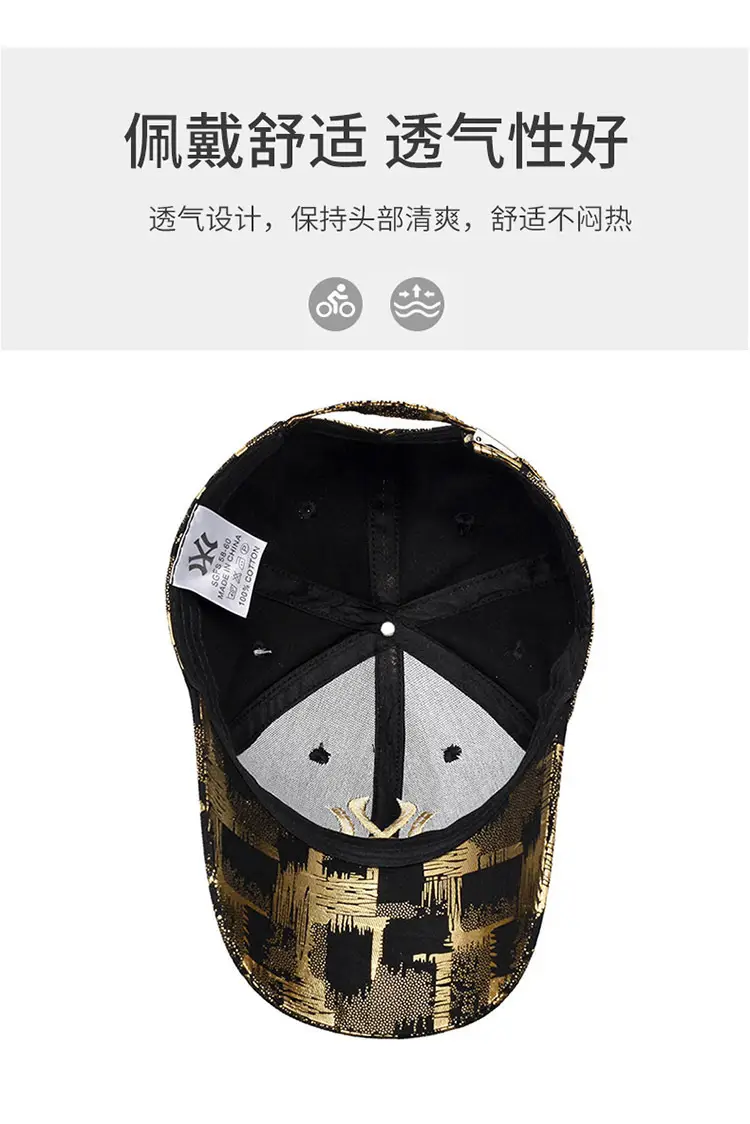 Gold Plated Plaid Baseball Cap for Men Women Military Fans — feature 5