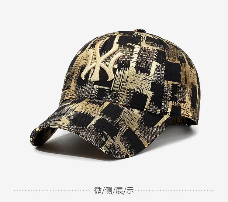 Gold Plated Plaid Baseball Cap for Men Women Military Fans — feature 9