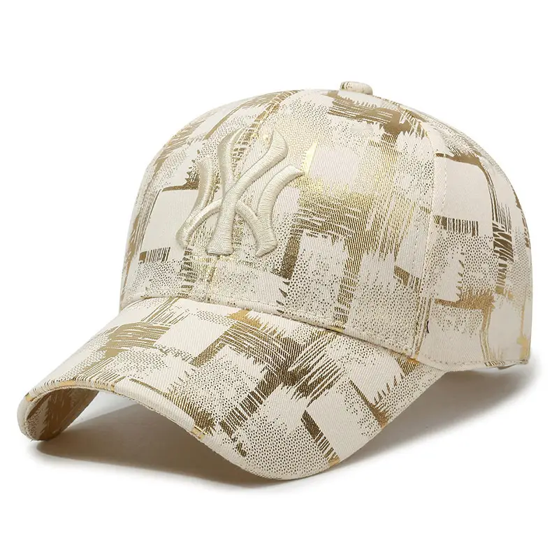 Gold Plated Plaid Baseball Cap for Men Women Military Fans - Image 3