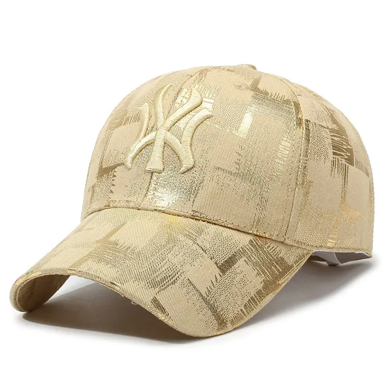 Gold Plated Plaid Baseball Cap for Men Women Military Fans - Image 4