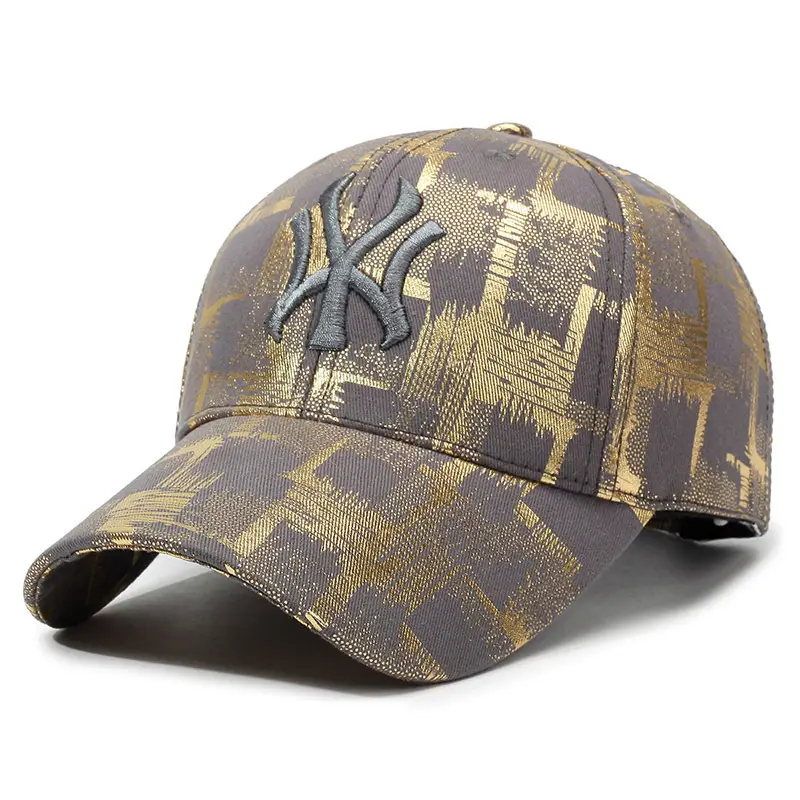 Gold Plated Plaid Baseball Cap for Men Women Military Fans - Image 6