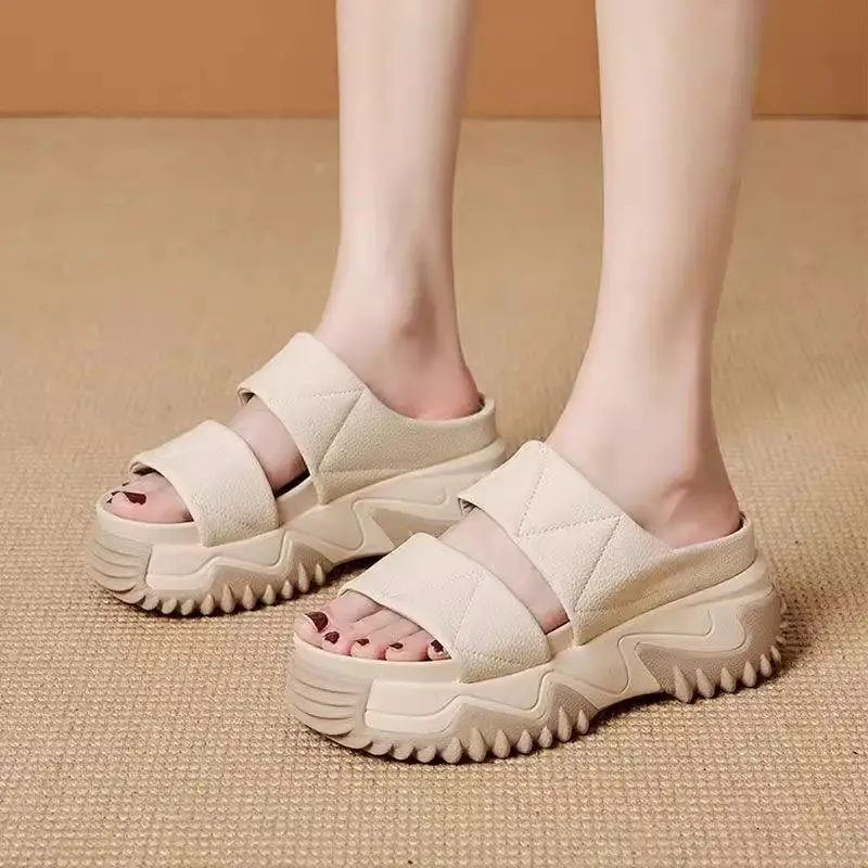 Women Red Thick Strap Sandals Summer 2025 - Image 4