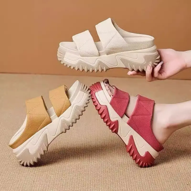Women Red Thick Strap Sandals Summer 2025 — feature 3