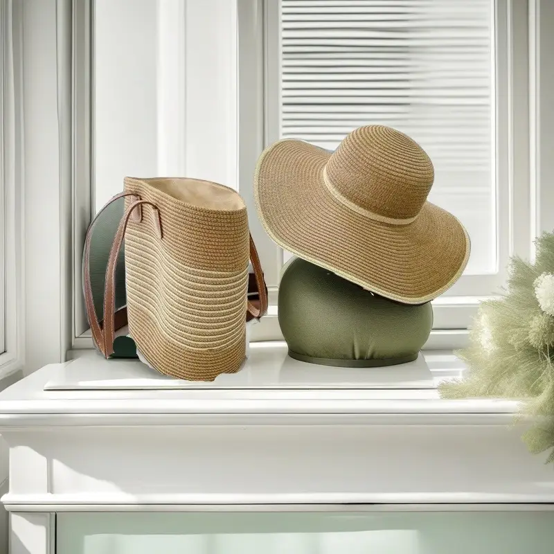 Straw Hat & Bag Set Sun Travel Luggage Accessories - Image 19