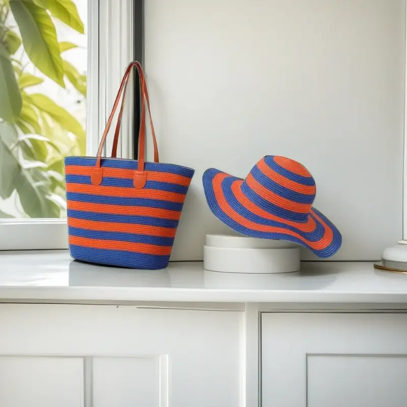 Straw Hat & Bag Set Sun Travel Luggage Accessories - Image 28
