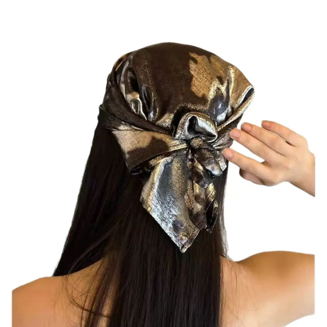 2025 Liquid Silver Laser Turban for Women