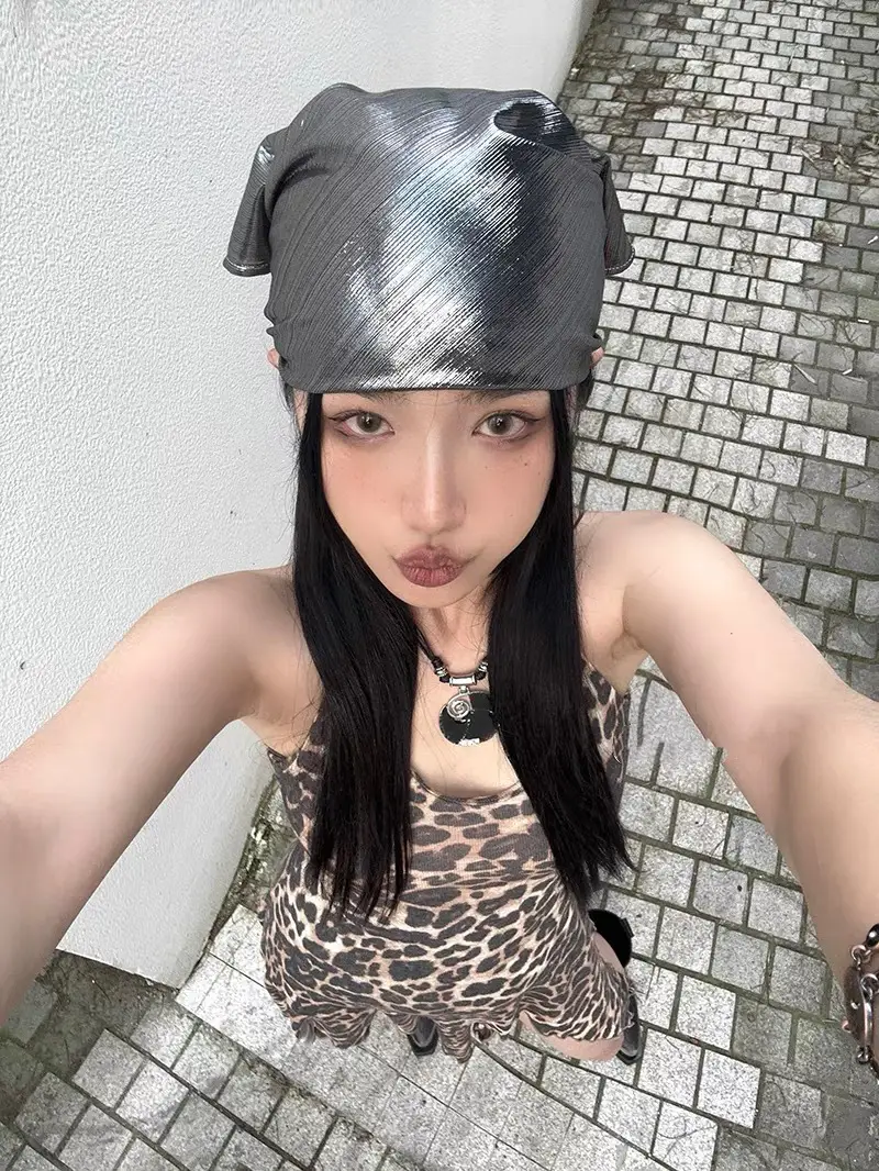 2025 Liquid Silver Laser Turban for Women