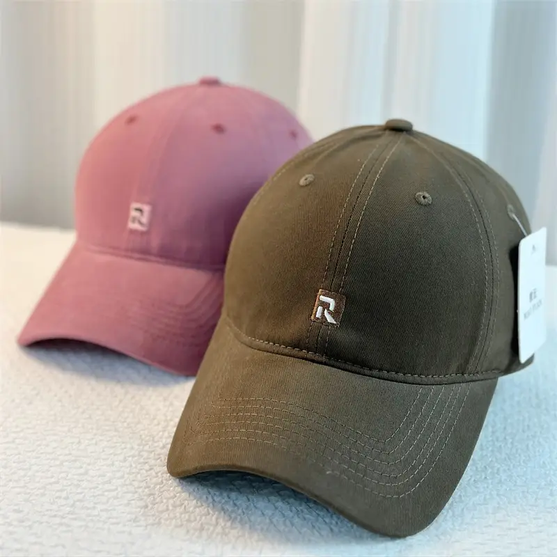 R Letter Baseball Cap White Summer Student Cap - Image 10