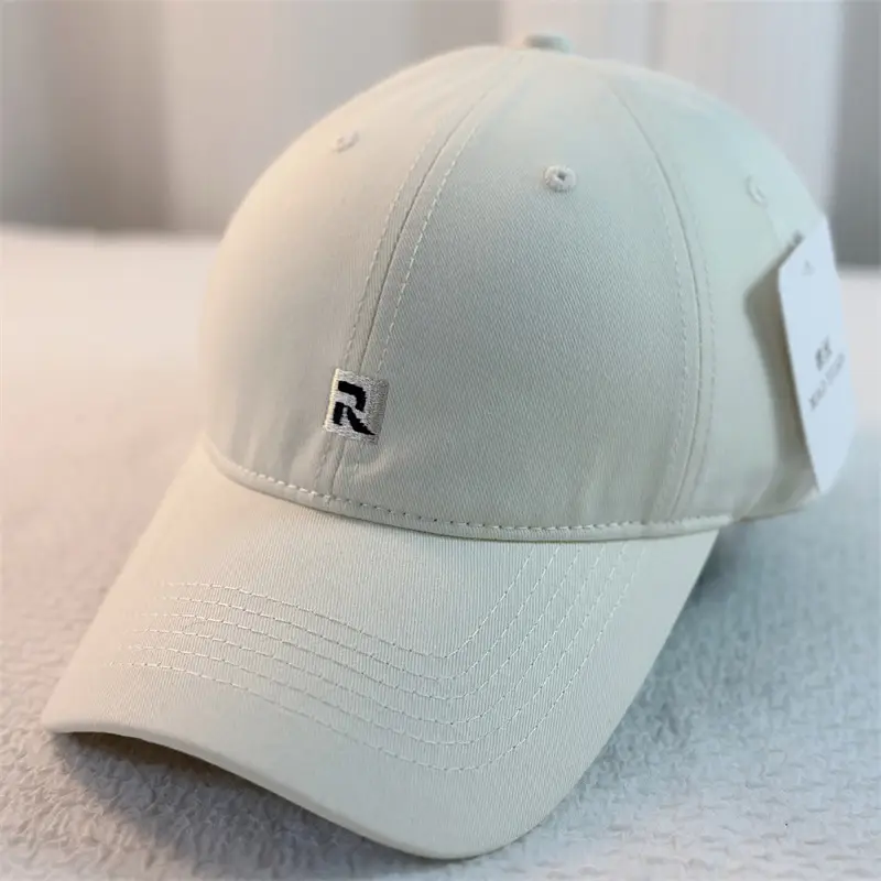 R Letter Baseball Cap White Summer Student Cap - Image 2