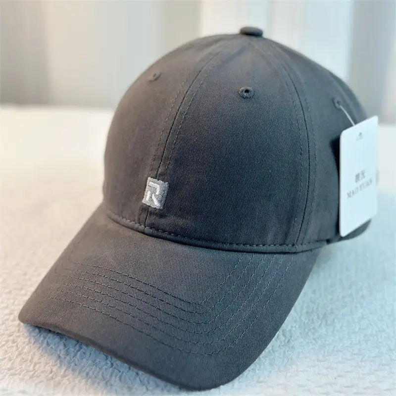 R Letter Baseball Cap White Summer Student Cap - Image 6