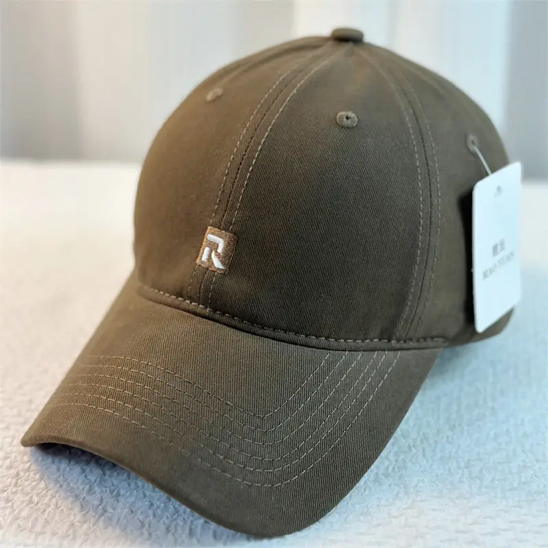 R Letter Baseball Cap White Summer Student Cap - Image 7
