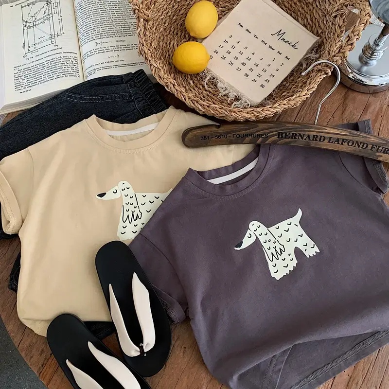 Boys Printed T-Shirt Brown 2025 Summer Casual - Image 2