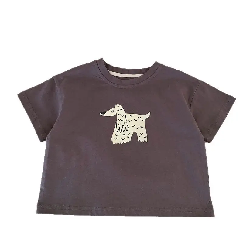 Boys Printed T-Shirt Brown 2025 Summer Casual - Image 5