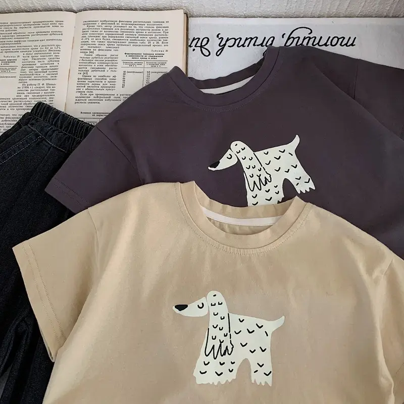 Boys Printed T-Shirt Brown 2025 Summer Casual — feature 8