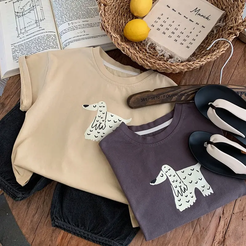Boys Printed T-Shirt Brown 2025 Summer Casual — feature 9