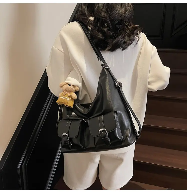 Women's Large Capacity Shoulder Tote Bag Beige Grey 2025 — feature 32
