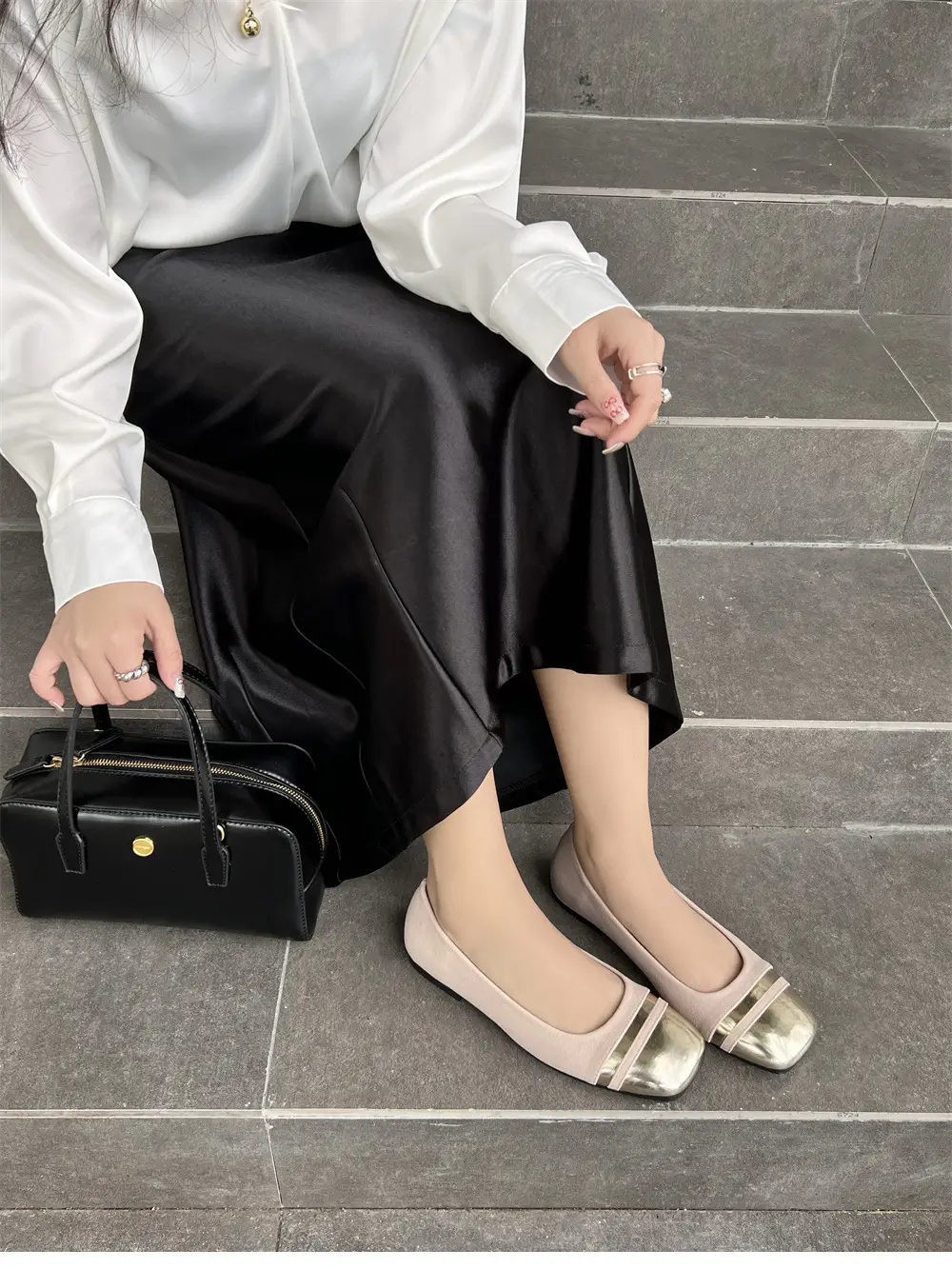 French Style Beautiful Single Shoes Chanel Style Elegant Evening Shoes with Skirt Soft Bottom Shallow Mouth Flat Gentle Style Mary Jane Shoes — feature 12